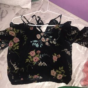 Black flowered shirt